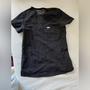FIGS Catarina Scrub Top, XXS, Black